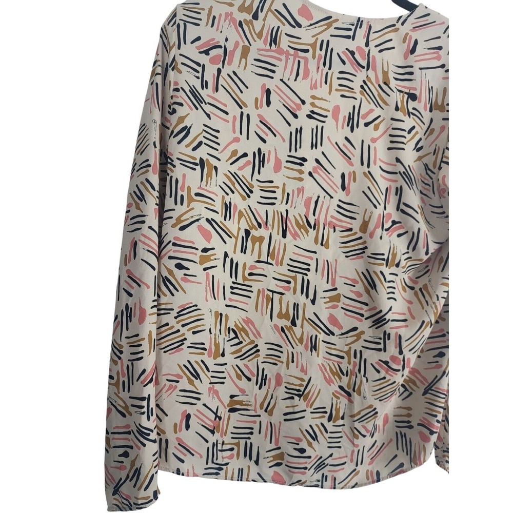 Cabi Artsy Blouse M‎ Womens multicolor Shoulder Pads Long Sleeve Art To Wear - Picture 8 of 9